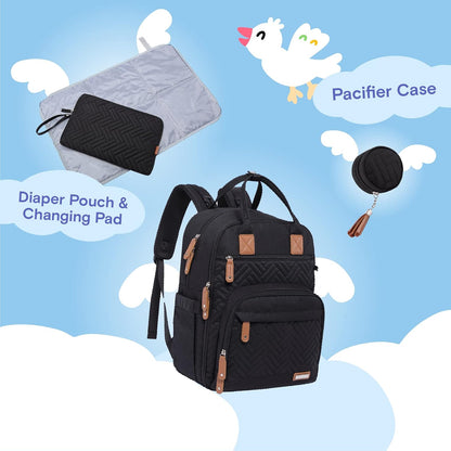 Baby Diaper Bag Backpack, 4 in 1 kit Large Capacity Travel Backpack