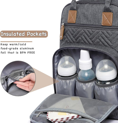 Baby Diaper Bag Backpack, 4 in 1 kit Large Capacity Travel Backpack