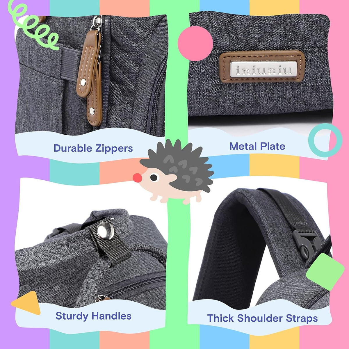 Baby Diaper Bag Backpack, 4 in 1 kit Large Capacity Travel Backpack