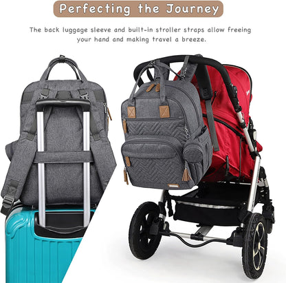 Baby Diaper Bag Backpack, 4 in 1 kit Large Capacity Travel Backpack