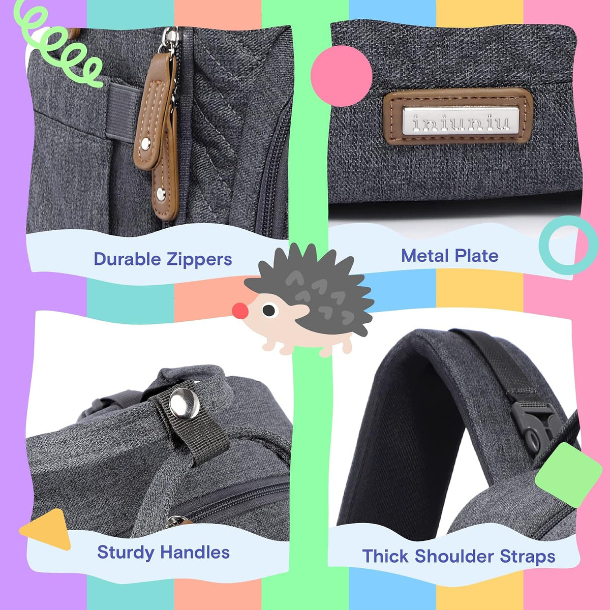 Baby Diaper Bag Backpack, 4 in 1 kit Large Capacity Travel Backpack
