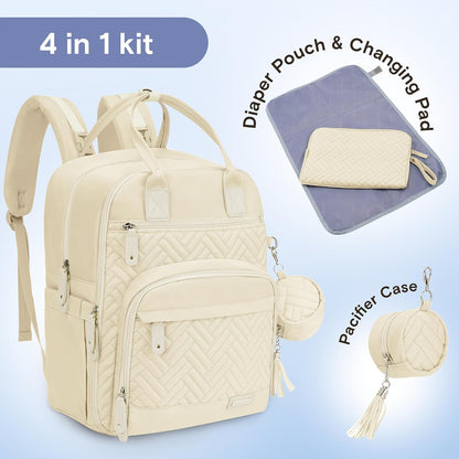 Baby Diaper Bag Backpack, 4 in 1 kit Large Capacity Travel Backpack