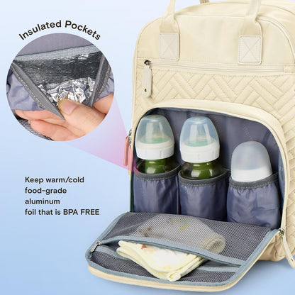 Baby Diaper Bag Backpack, 4 in 1 kit Large Capacity Travel Backpack