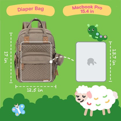 Baby Diaper Bag Backpack, 4 in 1 kit Large Capacity Travel Backpack