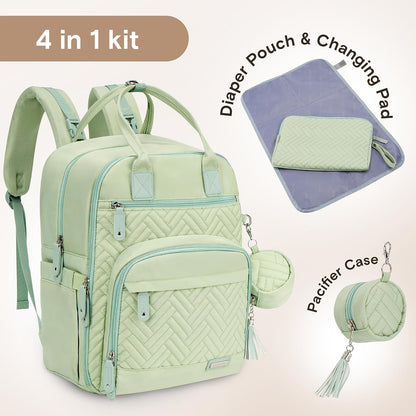 Baby Diaper Bag Backpack, 4 in 1 kit Large Capacity Travel Backpack
