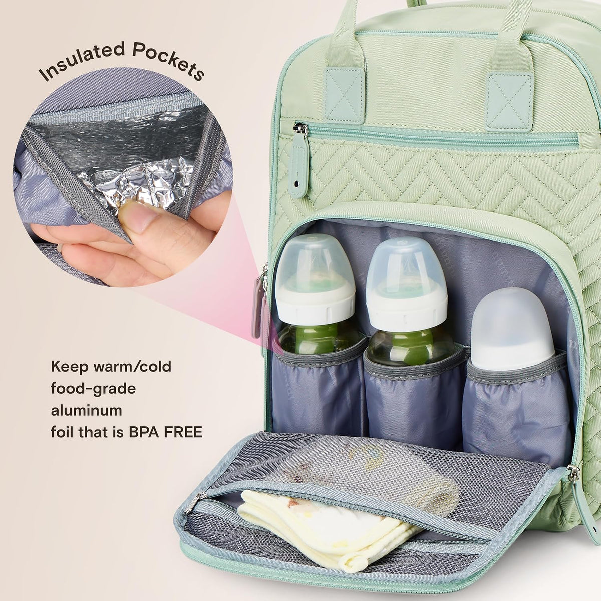Baby Diaper Bag Backpack, 4 in 1 kit Large Capacity Travel Backpack