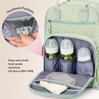 Baby Diaper Bag Backpack, 4 in 1 kit Large Capacity Travel Backpack