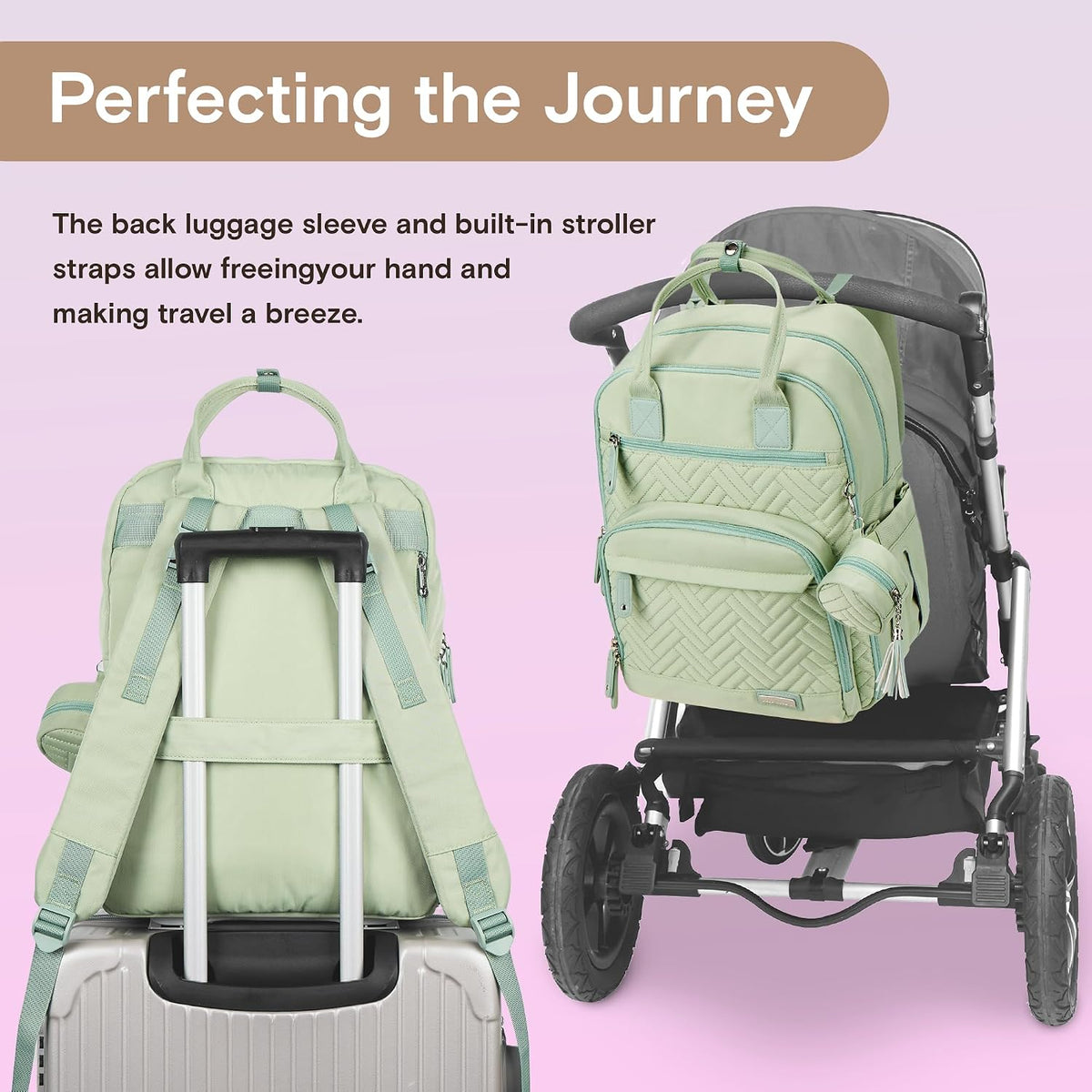 Baby Diaper Bag Backpack, 4 in 1 kit Large Capacity Travel Backpack