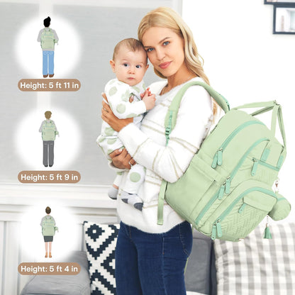 Baby Diaper Bag Backpack, 4 in 1 kit Large Capacity Travel Backpack