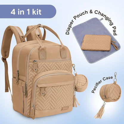 Baby Diaper Bag Backpack, 4 in 1 kit Large Capacity Travel Backpack