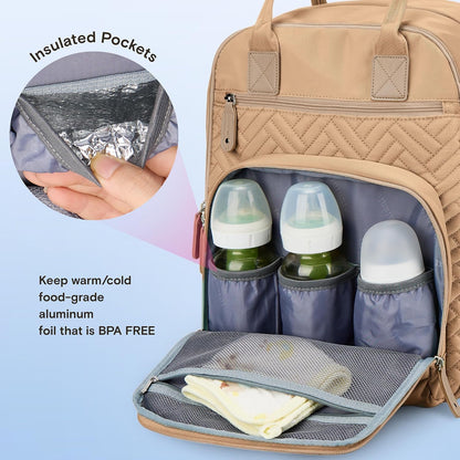 Baby Diaper Bag Backpack, 4 in 1 kit Large Capacity Travel Backpack