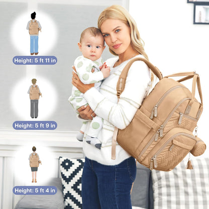 Baby Diaper Bag Backpack, 4 in 1 kit Large Capacity Travel Backpack