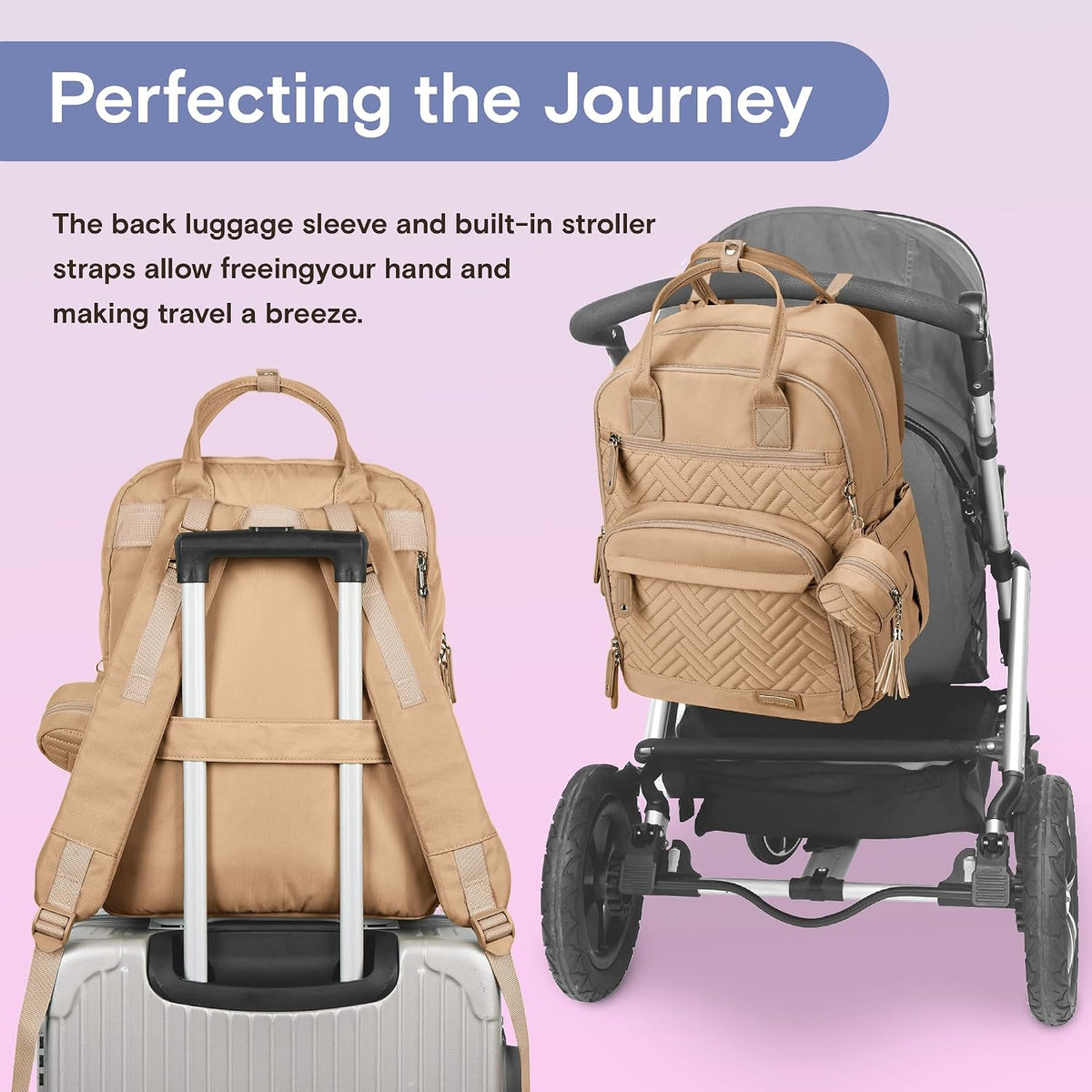 Baby Diaper Bag Backpack, 4 in 1 kit Large Capacity Travel Backpack