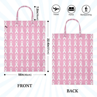 Pink Ribbon Waterproof Travel Laundry Bag Washable 2pk