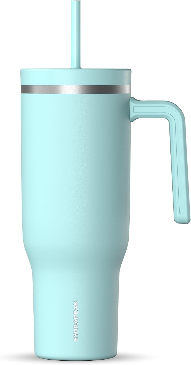 Voyager 32oz Insulated Tumbler with Handle & 2-in-1 Lid, Leak-Proof Stainless-Steel Travel Tumbler, Cupholder Friendly Reusable Water Bottle Built for Work, Gym, or Class Commute (Sage Leaf)