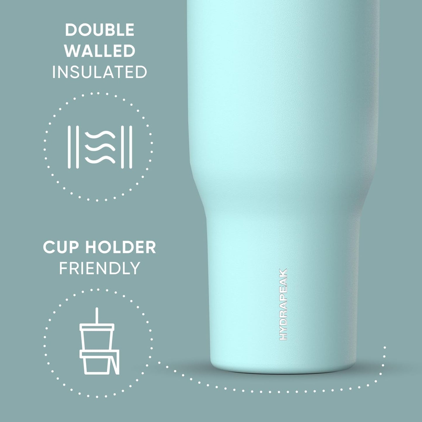 Voyager 32oz Insulated Tumbler with Handle & 2-in-1 Lid, Leak-Proof Stainless-Steel Travel Tumbler, Cupholder Friendly Reusable Water Bottle Built for Work, Gym, or Class Commute (Sage Leaf)