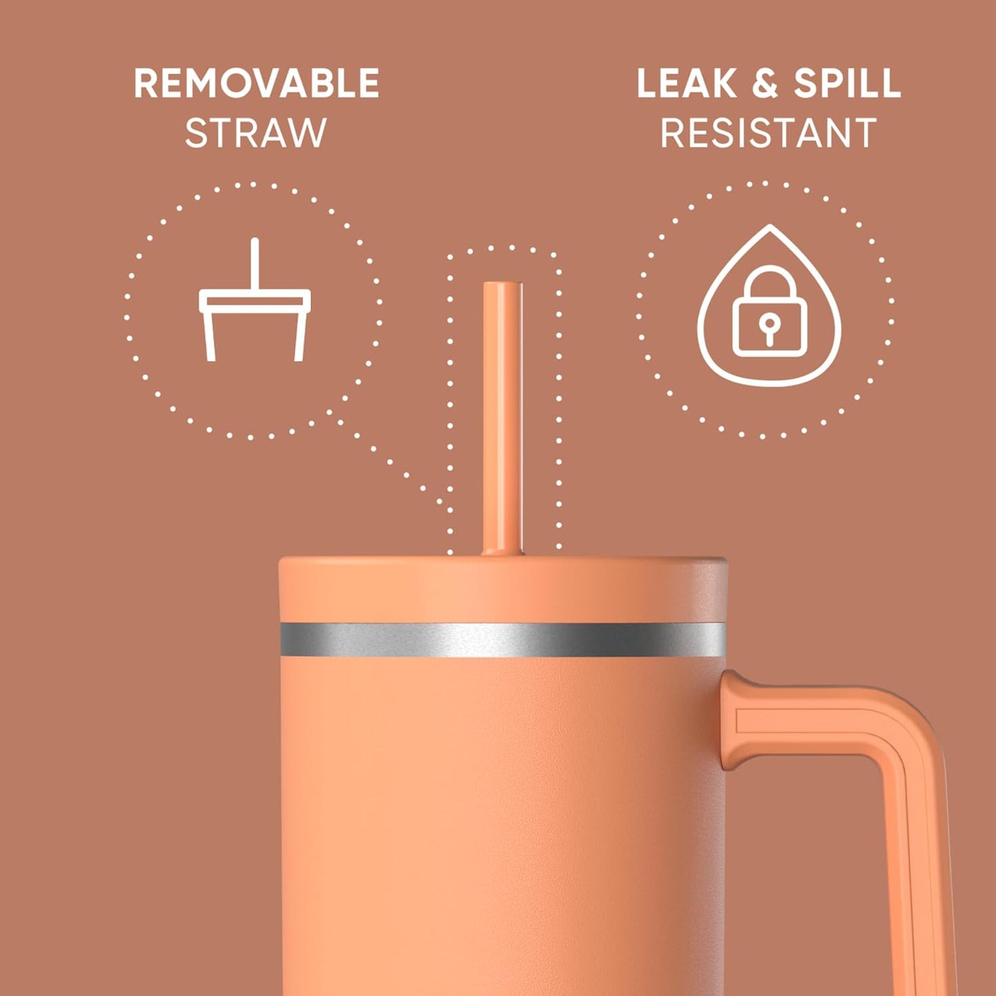 Voyager 32oz Insulated Tumbler with Handle & 2-in-1 Lid, Leak-Proof Stainless-Steel Travel Tumbler, Cupholder Friendly Reusable Water Bottle Built for Work, Gym, or Class Commute (Sage Leaf)