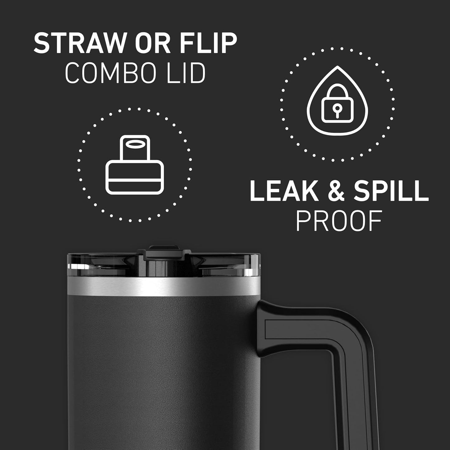 Voyager 32oz Insulated Tumbler with Handle & 2-in-1 Lid, Leak-Proof Stainless-Steel Travel Tumbler, Cupholder Friendly Reusable Water Bottle Built for Work, Gym, or Class Commute (Sage Leaf)