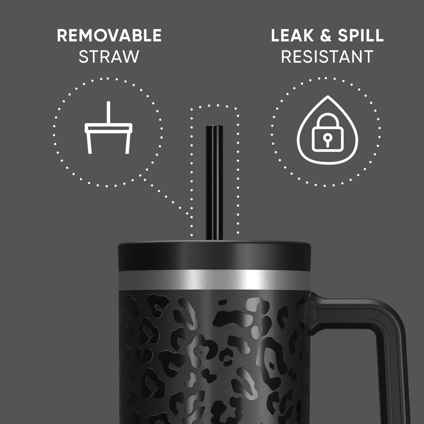 Voyager 32oz Insulated Tumbler with Handle & 2-in-1 Lid, Leak-Proof Stainless-Steel Travel Tumbler, Cupholder Friendly Reusable Water Bottle Built for Work, Gym, or Class Commute (Sage Leaf)