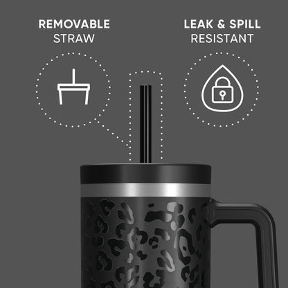 Voyager 32oz Insulated Tumbler with Handle & 2-in-1 Lid, Leak-Proof Stainless-Steel Travel Tumbler, Cupholder Friendly Reusable Water Bottle Built for Work, Gym, or Class Commute (Sage Leaf)