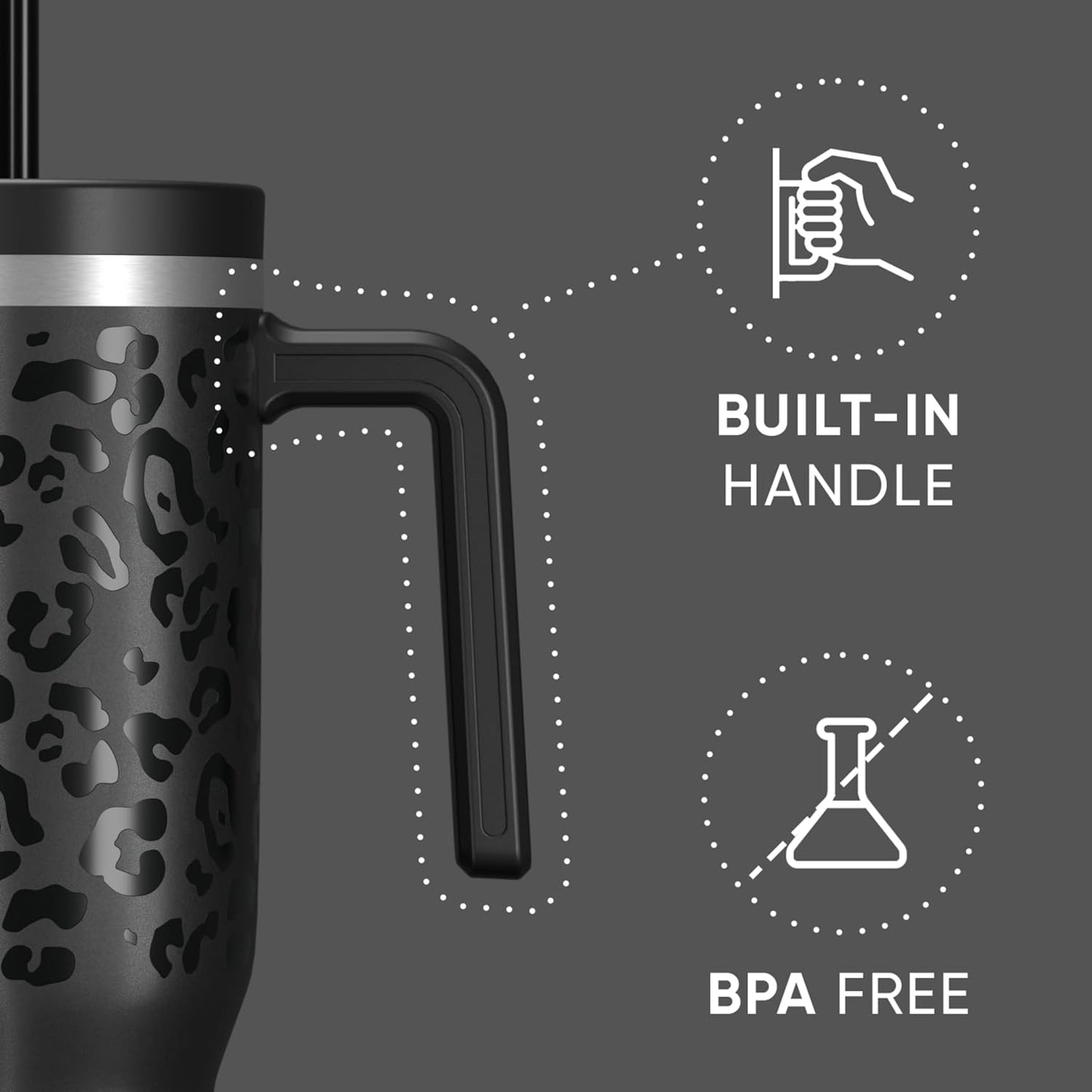 Voyager 32oz Insulated Tumbler with Handle & 2-in-1 Lid, Leak-Proof Stainless-Steel Travel Tumbler, Cupholder Friendly Reusable Water Bottle Built for Work, Gym, or Class Commute (Sage Leaf)