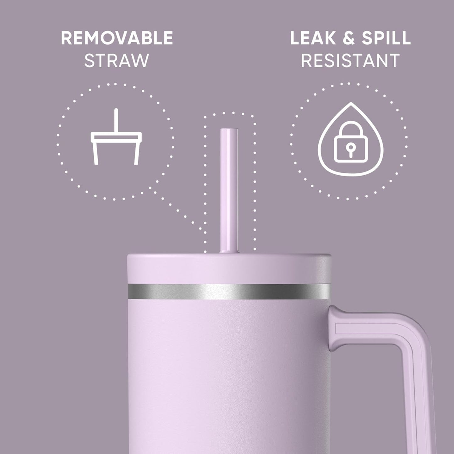 Voyager 32oz Insulated Tumbler with Handle & 2-in-1 Lid, Leak-Proof Stainless-Steel Travel Tumbler, Cupholder Friendly Reusable Water Bottle Built for Work, Gym, or Class Commute (Sage Leaf)