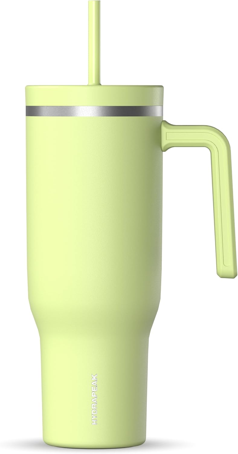 Voyager 32oz Insulated Tumbler with Handle & 2-in-1 Lid, Leak-Proof Stainless-Steel Travel Tumbler, Cupholder Friendly Reusable Water Bottle Built for Work, Gym, or Class Commute (Sage Leaf)