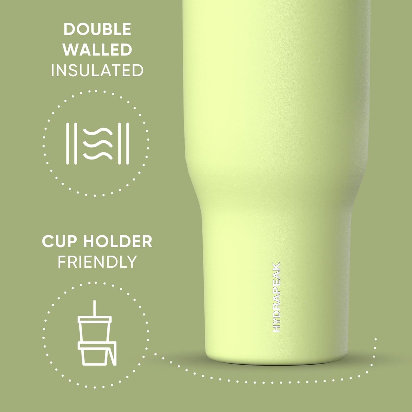 Voyager 32oz Insulated Tumbler with Handle & 2-in-1 Lid, Leak-Proof Stainless-Steel Travel Tumbler, Cupholder Friendly Reusable Water Bottle Built for Work, Gym, or Class Commute (Sage Leaf)