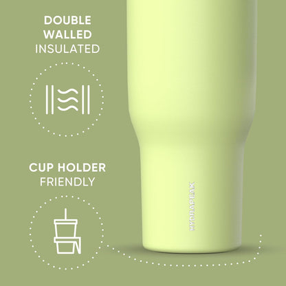 Voyager 32oz Insulated Tumbler with Handle & 2-in-1 Lid, Leak-Proof Stainless-Steel Travel Tumbler, Cupholder Friendly Reusable Water Bottle Built for Work, Gym, or Class Commute (Sage Leaf)