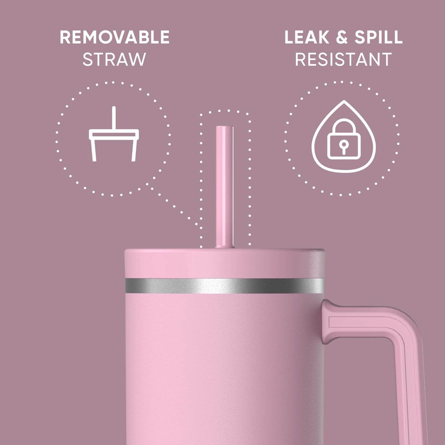 Voyager 32oz Insulated Tumbler with Handle & 2-in-1 Lid, Leak-Proof Stainless-Steel Travel Tumbler, Cupholder Friendly Reusable Water Bottle Built for Work, Gym, or Class Commute (Sage Leaf)