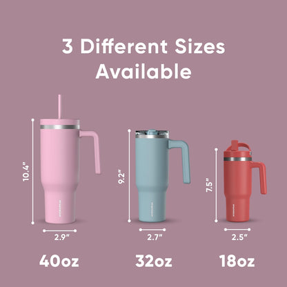 Voyager 32oz Insulated Tumbler with Handle & 2-in-1 Lid, Leak-Proof Stainless-Steel Travel Tumbler, Cupholder Friendly Reusable Water Bottle Built for Work, Gym, or Class Commute (Sage Leaf)