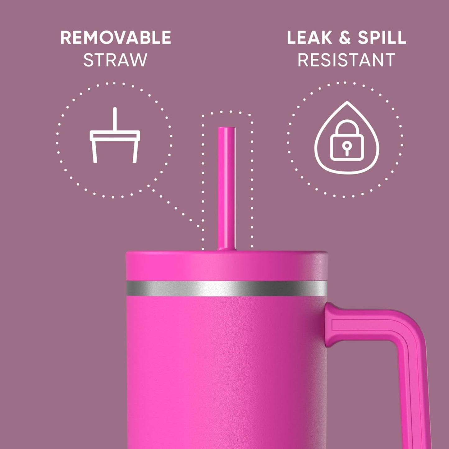 Voyager 32oz Insulated Tumbler with Handle & 2-in-1 Lid, Leak-Proof Stainless-Steel Travel Tumbler, Cupholder Friendly Reusable Water Bottle Built for Work, Gym, or Class Commute (Sage Leaf)