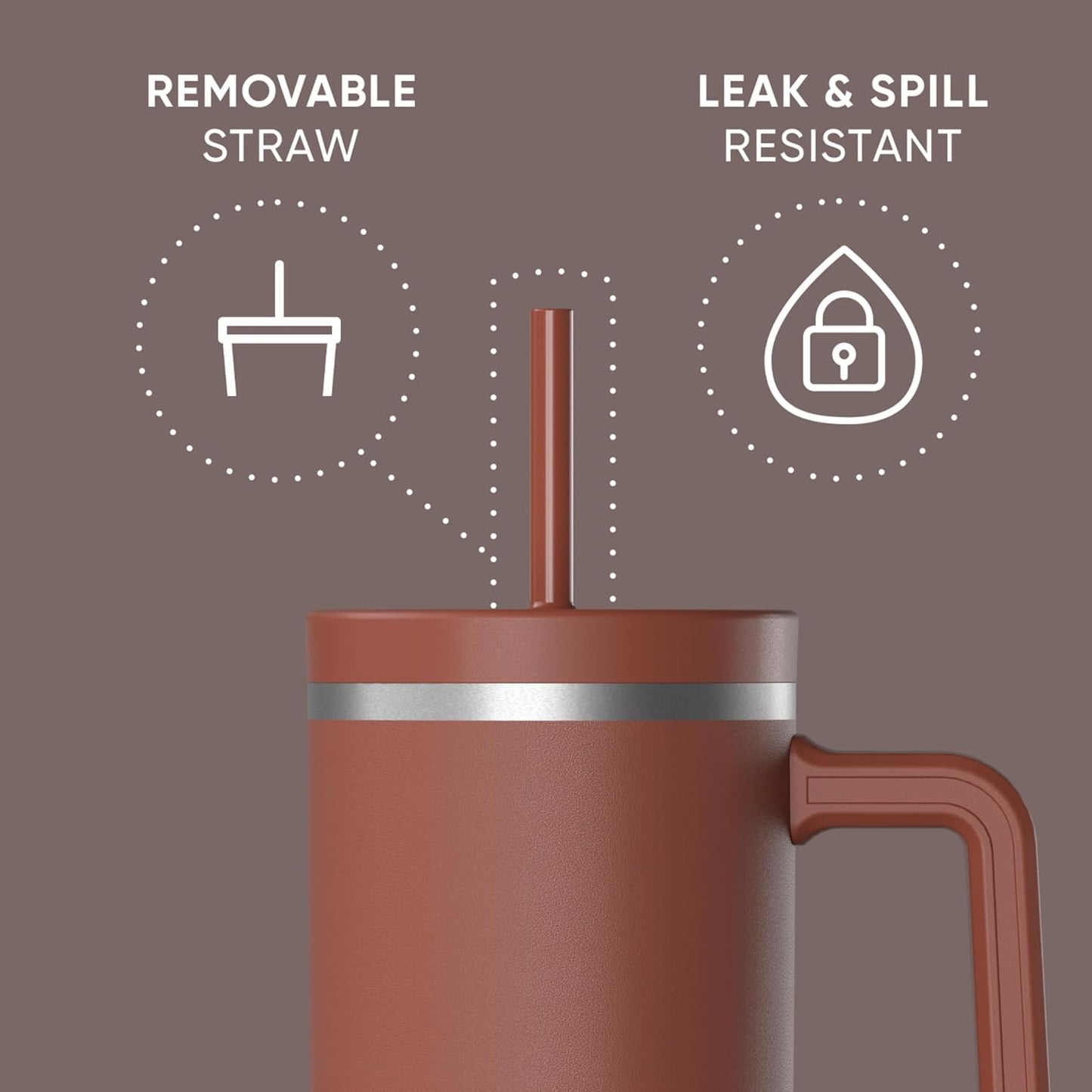 Voyager 32oz Insulated Tumbler with Handle & 2-in-1 Lid, Leak-Proof Stainless-Steel Travel Tumbler, Cupholder Friendly Reusable Water Bottle Built for Work, Gym, or Class Commute (Sage Leaf)