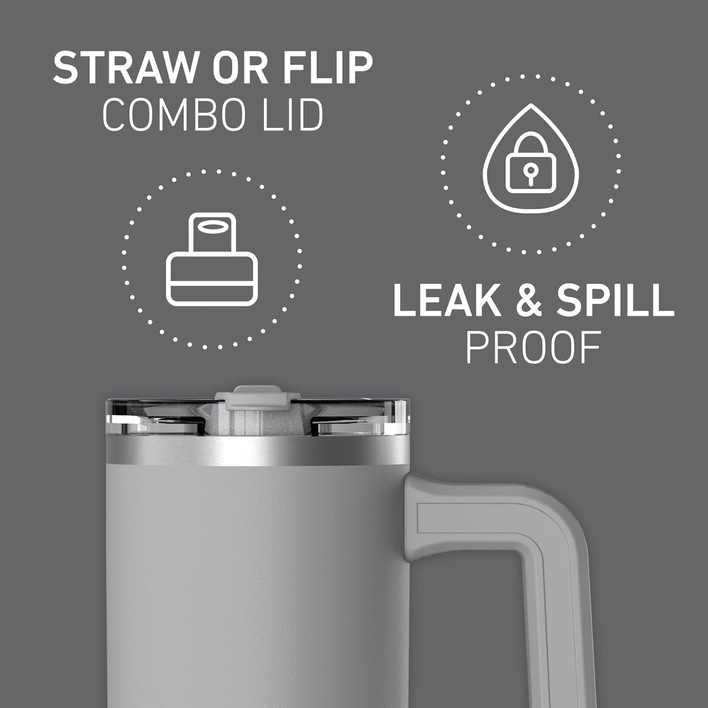 Voyager 32oz Insulated Tumbler with Handle & 2-in-1 Lid, Leak-Proof Stainless-Steel Travel Tumbler, Cupholder Friendly Reusable Water Bottle Built for Work, Gym, or Class Commute (Sage Leaf)