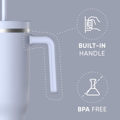 Voyager 32oz Insulated Tumbler with Handle & 2-in-1 Lid, Leak-Proof Stainless-Steel Travel Tumbler, Cupholder Friendly Reusable Water Bottle Built for Work, Gym, or Class Commute (Sage Leaf)