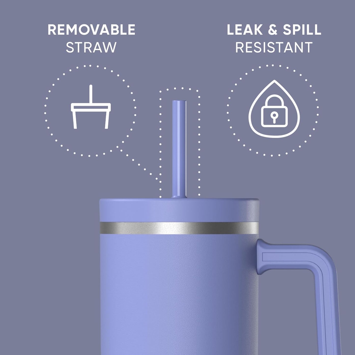 Voyager 32oz Insulated Tumbler with Handle & 2-in-1 Lid, Leak-Proof Stainless-Steel Travel Tumbler, Cupholder Friendly Reusable Water Bottle Built for Work, Gym, or Class Commute (Sage Leaf)
