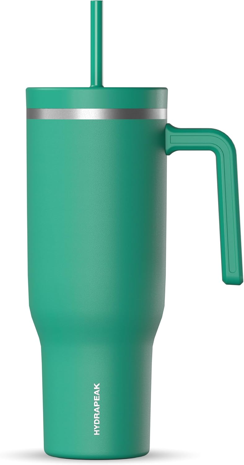 Voyager 32oz Insulated Tumbler with Handle & 2-in-1 Lid, Leak-Proof Stainless-Steel Travel Tumbler, Cupholder Friendly Reusable Water Bottle Built for Work, Gym, or Class Commute (Sage Leaf)