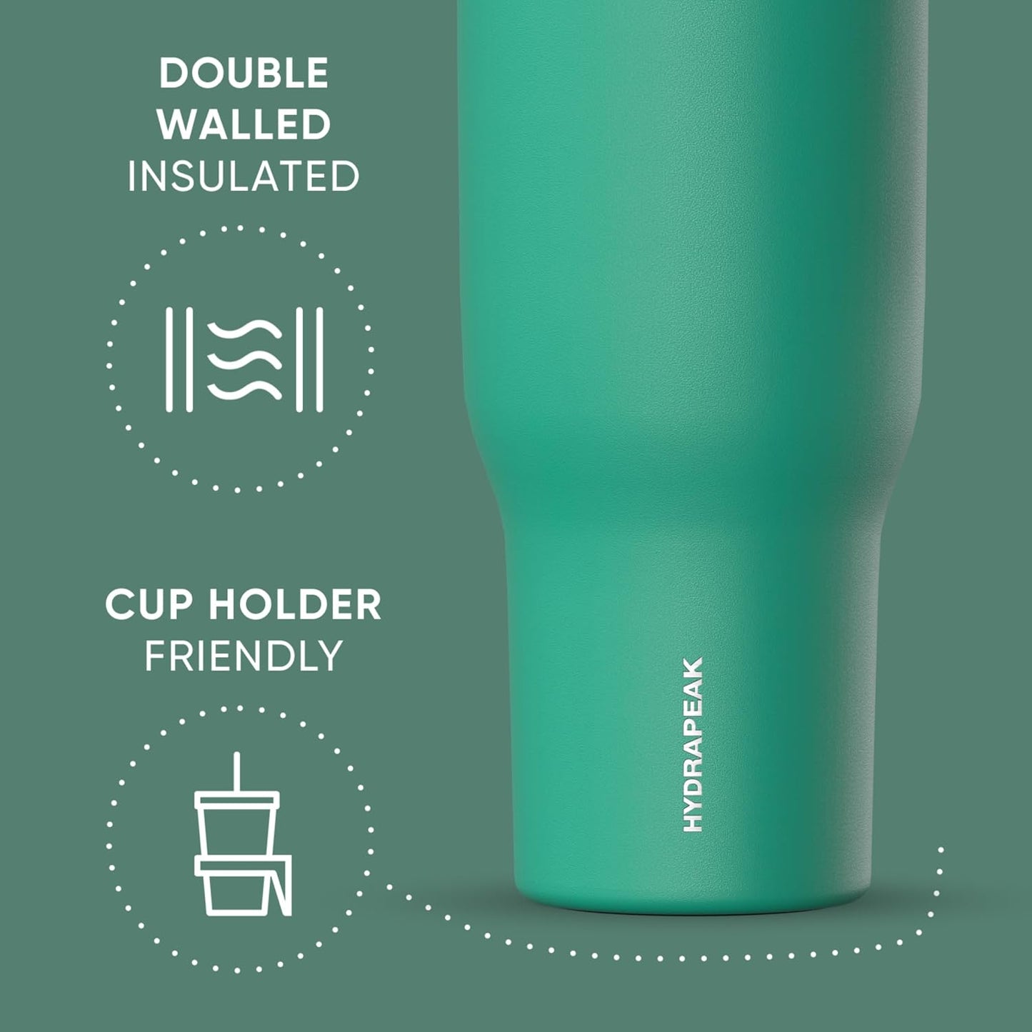 Voyager 32oz Insulated Tumbler with Handle & 2-in-1 Lid, Leak-Proof Stainless-Steel Travel Tumbler, Cupholder Friendly Reusable Water Bottle Built for Work, Gym, or Class Commute (Sage Leaf)