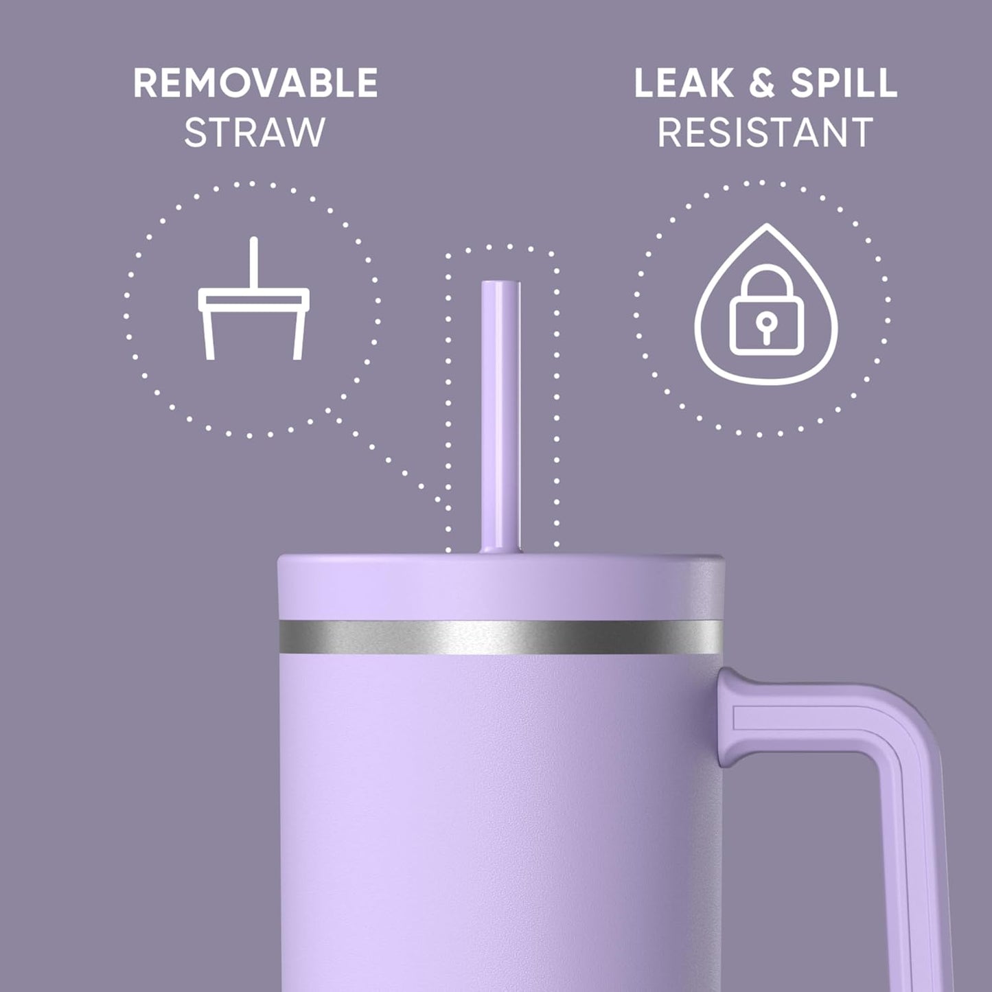 Voyager 32oz Insulated Tumbler with Handle & 2-in-1 Lid, Leak-Proof Stainless-Steel Travel Tumbler, Cupholder Friendly Reusable Water Bottle Built for Work, Gym, or Class Commute (Sage Leaf)
