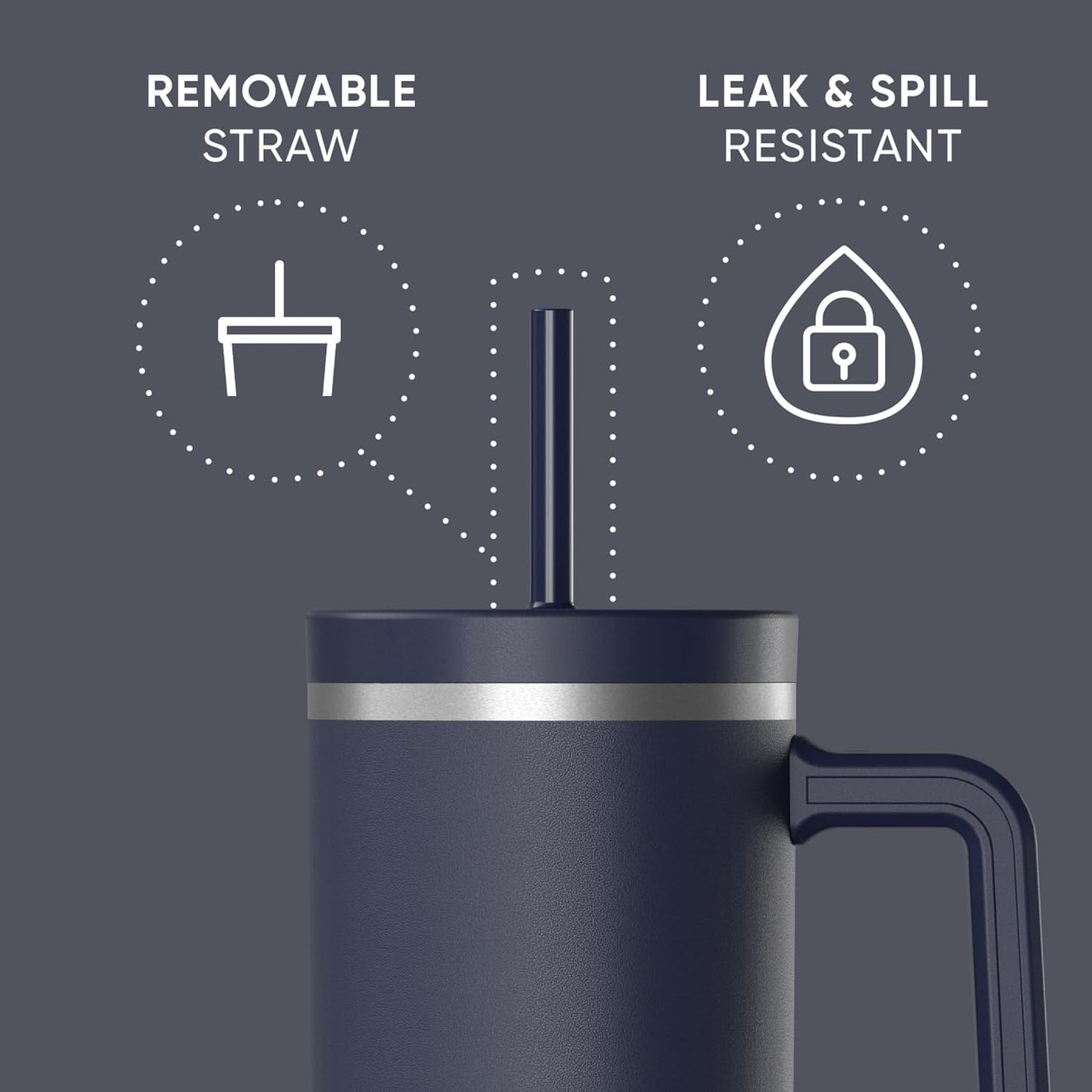 Voyager 32oz Insulated Tumbler with Handle & 2-in-1 Lid, Leak-Proof Stainless-Steel Travel Tumbler, Cupholder Friendly Reusable Water Bottle Built for Work, Gym, or Class Commute (Sage Leaf)
