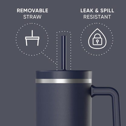 Voyager 32oz Insulated Tumbler with Handle & 2-in-1 Lid, Leak-Proof Stainless-Steel Travel Tumbler, Cupholder Friendly Reusable Water Bottle Built for Work, Gym, or Class Commute (Sage Leaf)