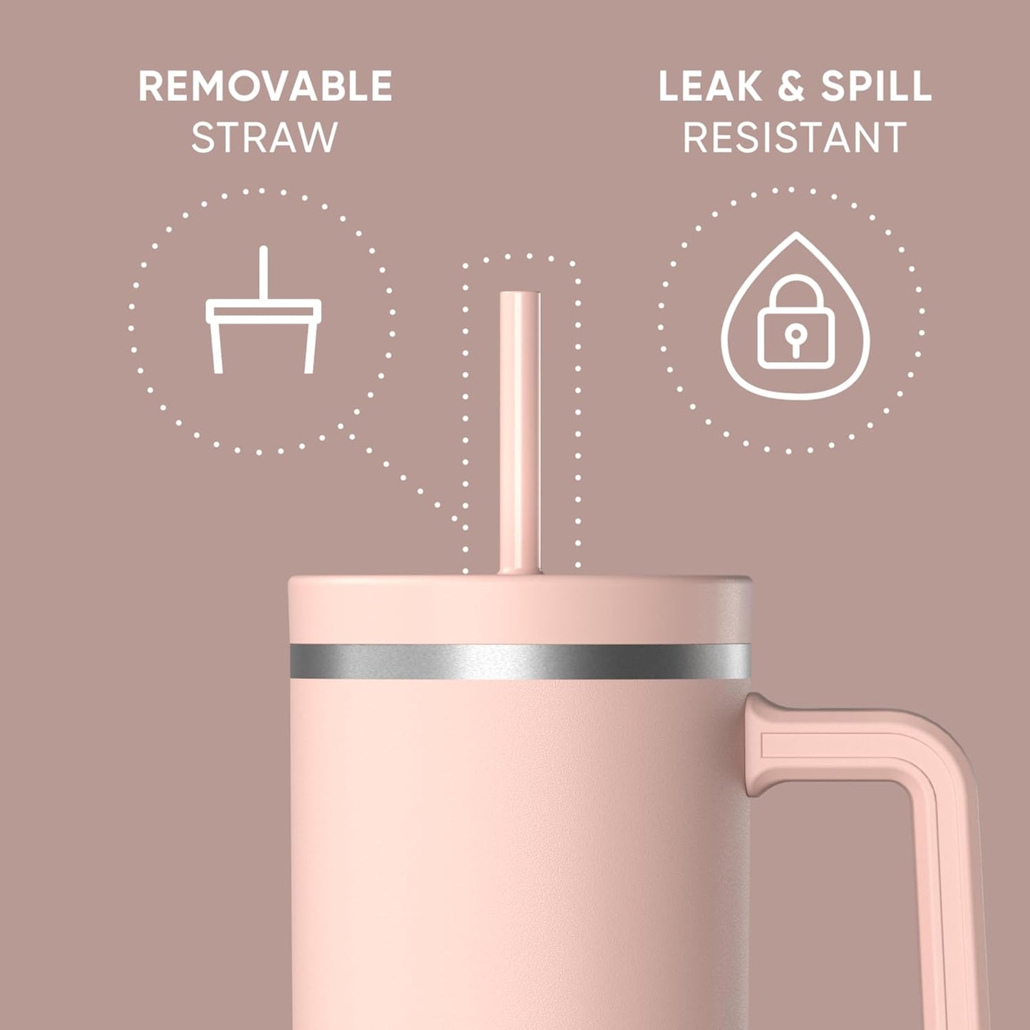 Voyager 32oz Insulated Tumbler with Handle & 2-in-1 Lid, Leak-Proof Stainless-Steel Travel Tumbler, Cupholder Friendly Reusable Water Bottle Built for Work, Gym, or Class Commute (Sage Leaf)