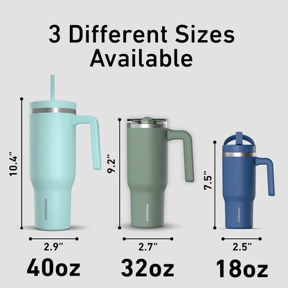 Voyager 32oz Insulated Tumbler with Handle & 2-in-1 Lid, Leak-Proof Stainless-Steel Travel Tumbler, Cupholder Friendly Reusable Water Bottle Built for Work, Gym, or Class Commute (Sage Leaf)