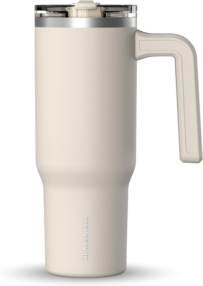 Voyager 32oz Insulated Tumbler with Handle & 2-in-1 Lid, Leak-Proof Stainless-Steel Travel Tumbler, Cupholder Friendly Reusable Water Bottle Built for Work, Gym, or Class Commute (Sage Leaf)