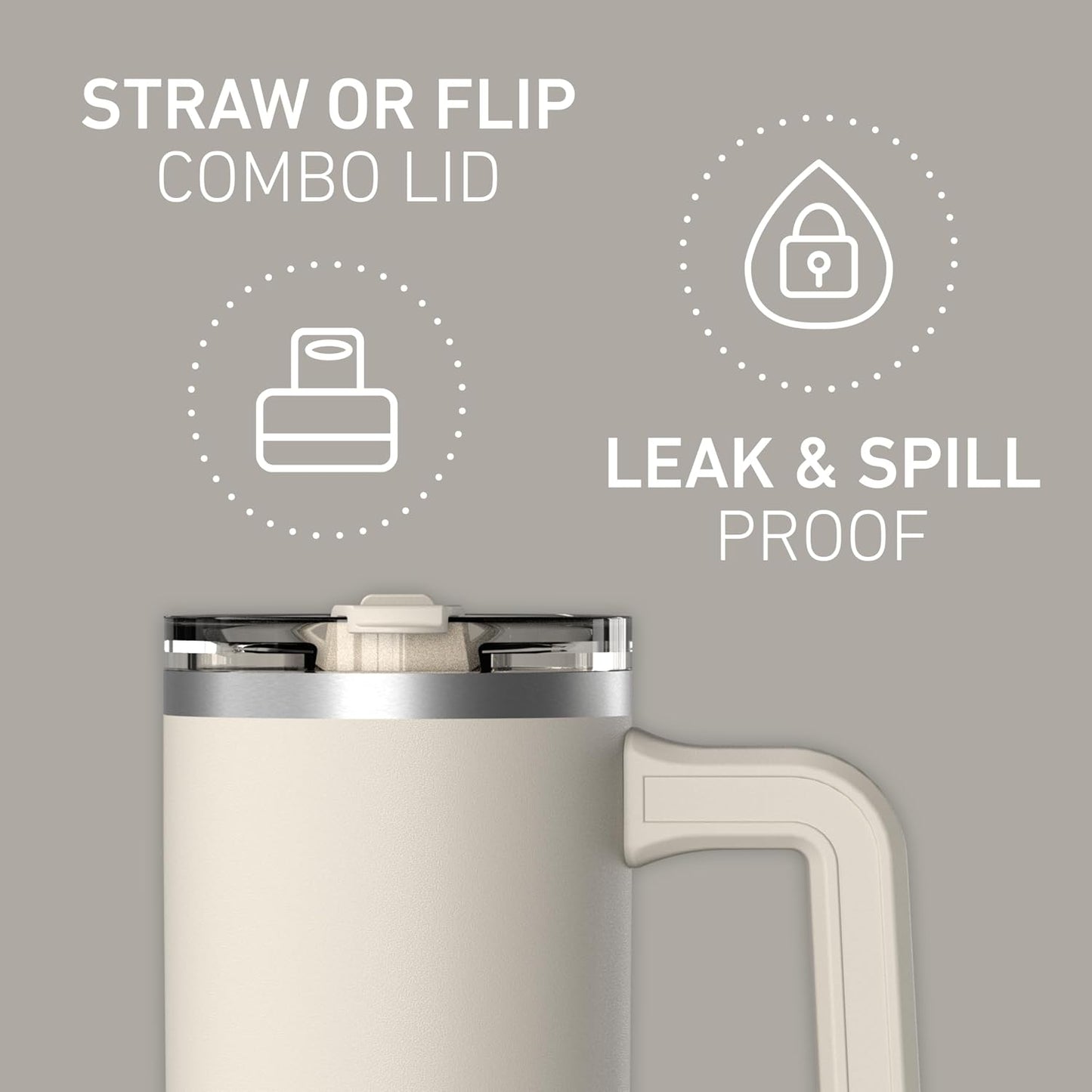 Voyager 32oz Insulated Tumbler with Handle & 2-in-1 Lid, Leak-Proof Stainless-Steel Travel Tumbler, Cupholder Friendly Reusable Water Bottle Built for Work, Gym, or Class Commute (Sage Leaf)