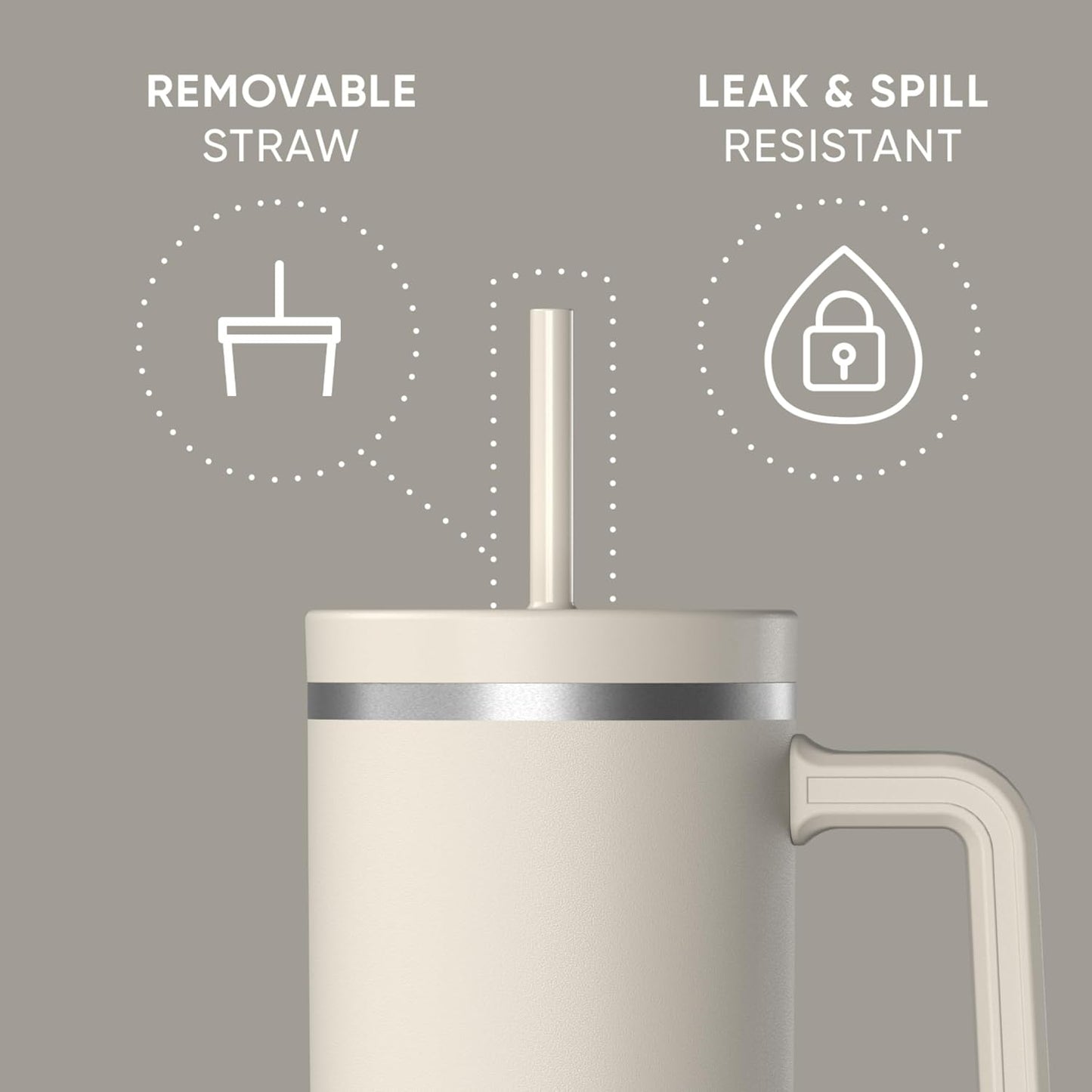 Voyager 32oz Insulated Tumbler with Handle & 2-in-1 Lid, Leak-Proof Stainless-Steel Travel Tumbler, Cupholder Friendly Reusable Water Bottle Built for Work, Gym, or Class Commute (Sage Leaf)