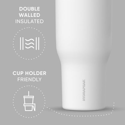 Voyager 32oz Insulated Tumbler with Handle & 2-in-1 Lid, Leak-Proof Stainless-Steel Travel Tumbler, Cupholder Friendly Reusable Water Bottle Built for Work, Gym, or Class Commute (Sage Leaf)