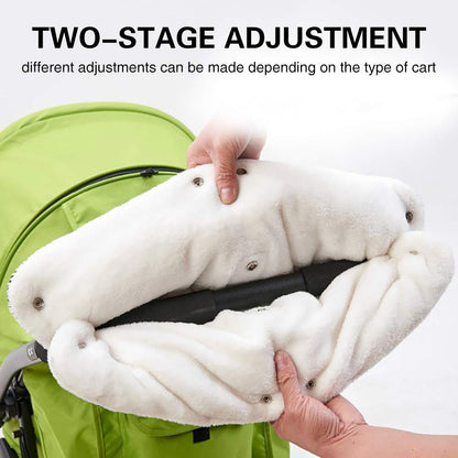 Stroller Hand Muff, Winter Extra Thick Pushchair Gloves Keep Warm for Parents and Caregivers in Cold Weather Anti-Freeze Windproof Snow-Proof (Black)