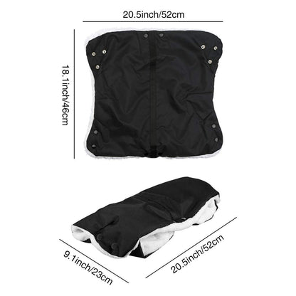 Stroller Hand Muff, Winter Extra Thick Pushchair Gloves Keep Warm for Parents and Caregivers in Cold Weather Anti-Freeze Windproof Snow-Proof (Black)