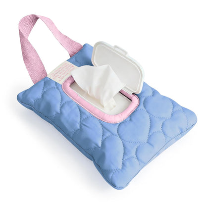 Reusable Baby Wipe Cover Fabric Quilted, Universal Size Travel-Friendly Baby Wipes Bag with Zipper Compatible with HUGGIES,WaterWipes,Pampers,Johnson and More Brands (Pink)